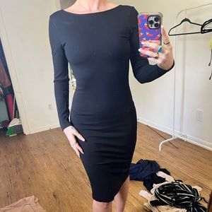 Black midi bodycon dress